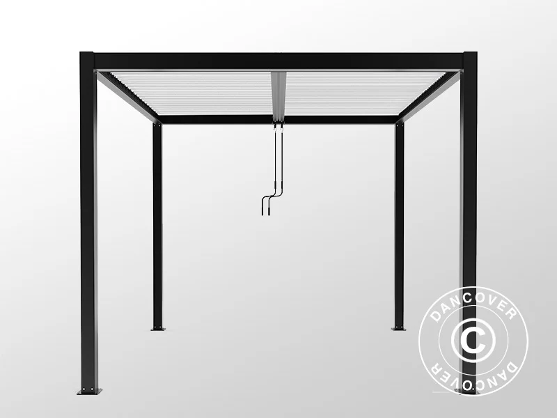 Bioklimatyczna pawilon Pergola San Pablo Alu+, 3x4m, Czarny/Biały - Image 4