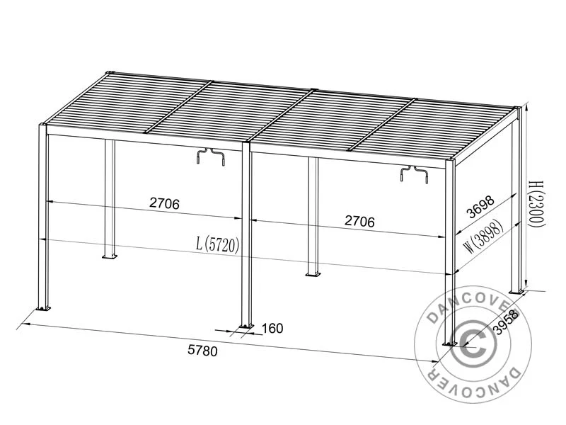 Bioklimatyczna pergola San Pablo Alu+ z drzwiami przesuwnymi, 4x5,8m, Czarna - Image 7