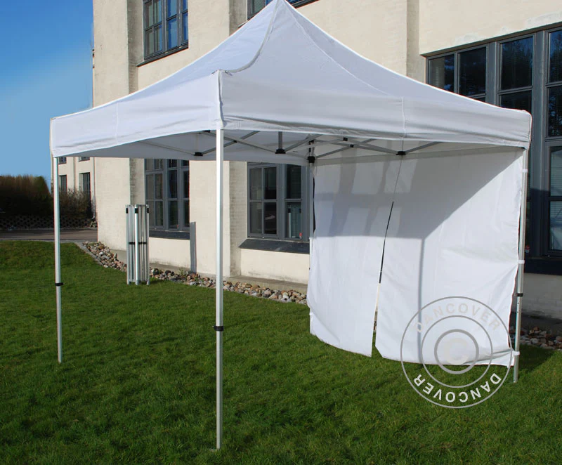 Ścianka boczna z zamkiem błyskawicznym do FleXtents, 4m, Biała - Image 4