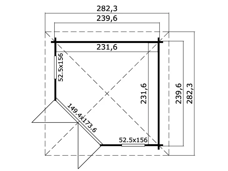 Drewniany pawilon Brittany, 2,4x2,4x2,41m, 40mm, Naturalny - Image 4