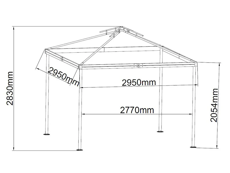 Pawilon ogrodowy Osiris 3x3m, Ciemny beż - Image 11