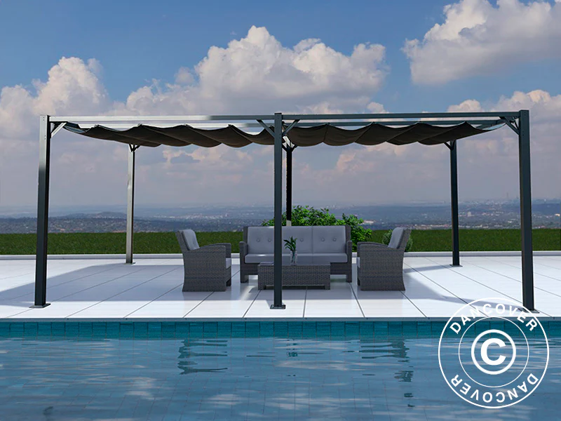 Pawilon Pergola Santa Cruz, 4x8m, Ciemny szary - Image 3